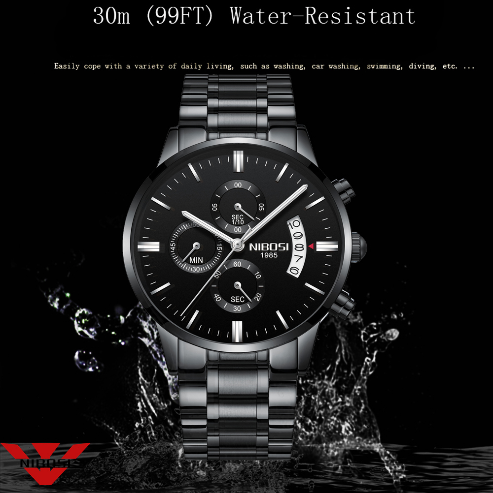 Reloj NIBOSI de cuarzo negro d - Luxury Watch Magazine reseña y precio