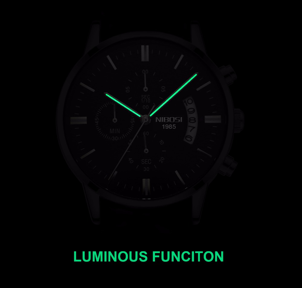Reloj NIBOSI de cuarzo negro d - Luxury Watch Magazine reseña y precio