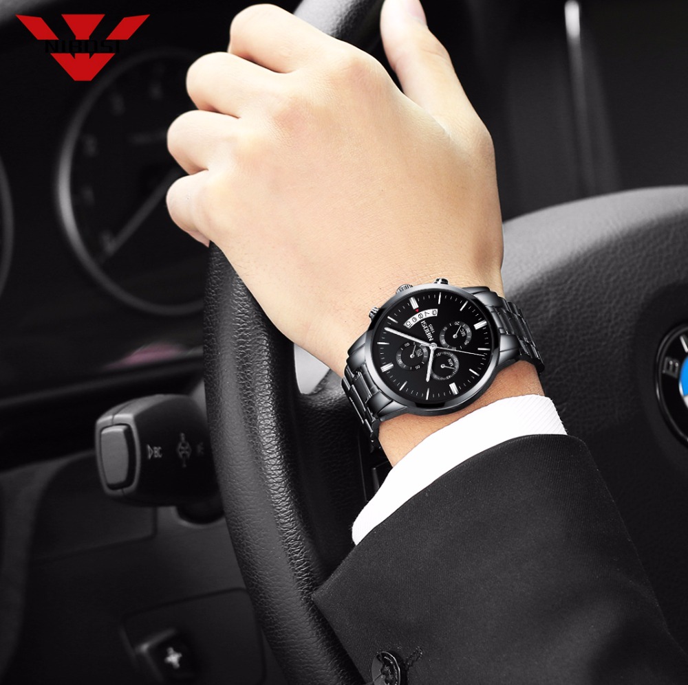 Reloj NIBOSI de cuarzo negro d - Luxury Watch Magazine reseña y precio