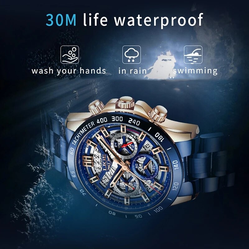 LIGE-reloj analógico de cuarzo - Luxury Watch Maker reseña y precio